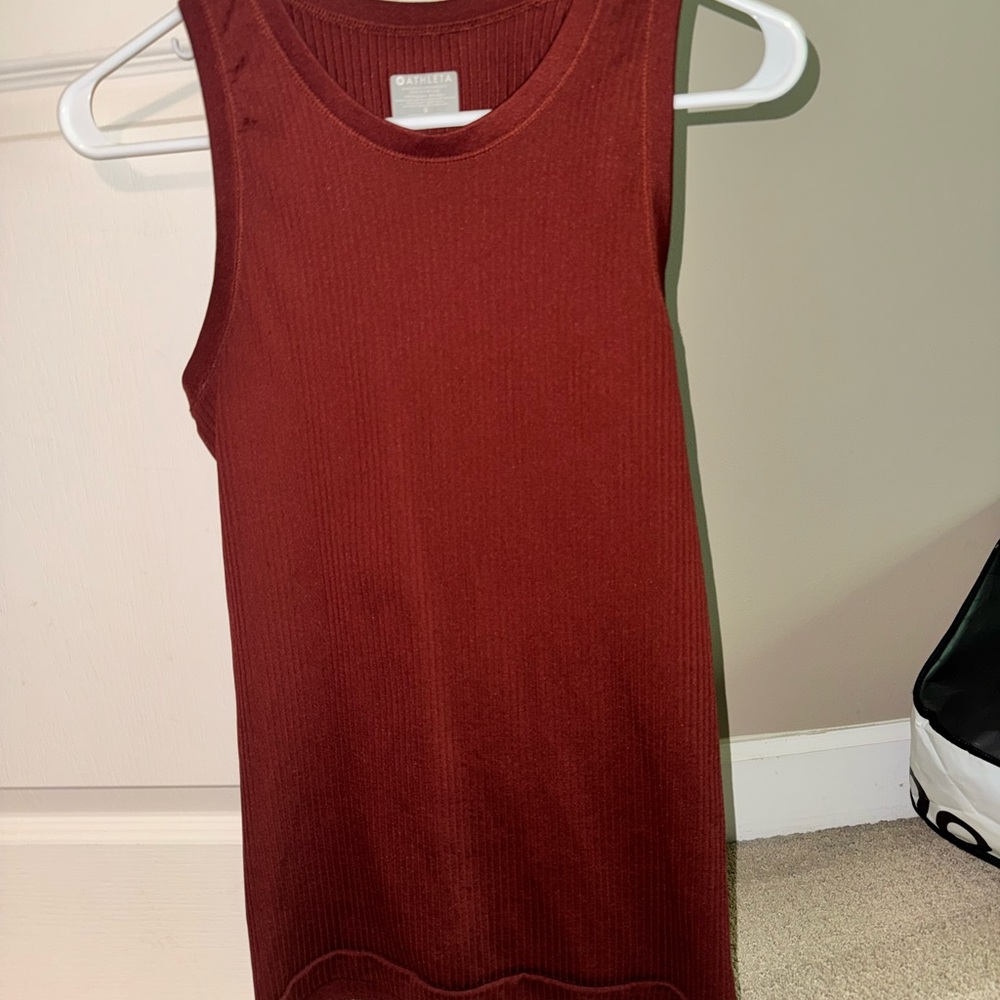 Athleta Ribbed Tank in Deep Red